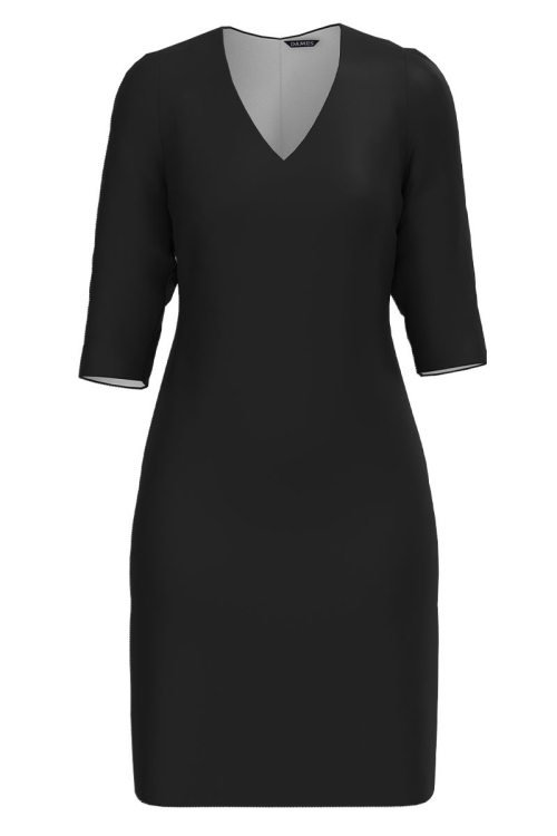 Rochie office neagra cu decolteu in V