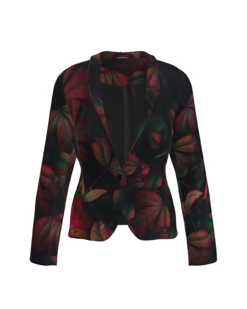 Sacou cambrat imprimat cu model floral CMD1144