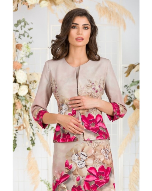 Sacou cambrat imprimat Floral CMD585 - Img 3