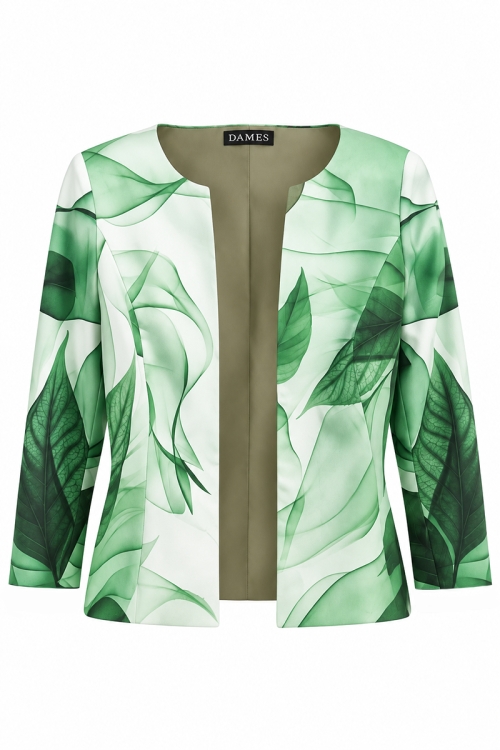 Sacou cambrat imprimat Frunze Tropicale