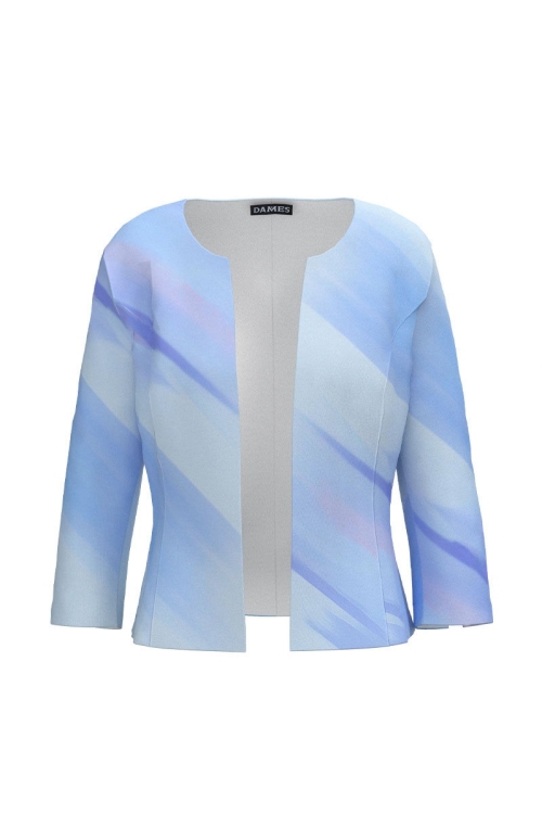 Sacou cambrat imprimat in nuante de bleu SS24 - Img 2
