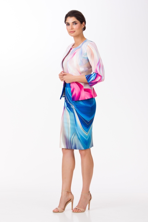 Sacou cambrat imprimat multicolor Stoc - Img 3