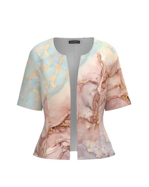 Sacou de vara cu maneca scurta imprimat cu model Pastel CMD4407 - Img 1