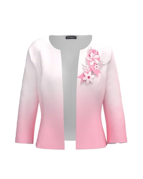 Sacou in nuante de roz cambrat imprimat cu model Simbol CMD3755
