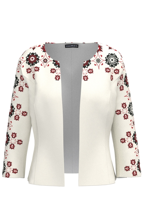 Sacou ivory cambrat imprimat traditional SS25