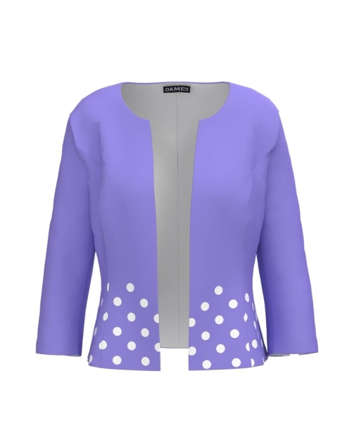Sacou lila cambrat imprimat cu model buline CMD1819