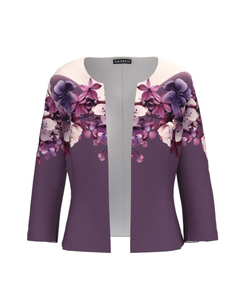 Sacou mov cambrat imprimat floral
