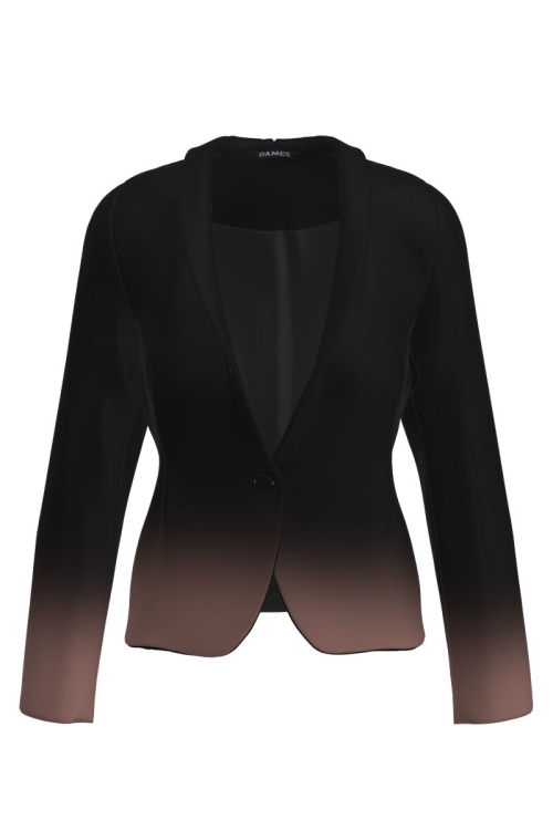 Sacou negru cambrat imprimat in degrade CMD3621 - Img 2