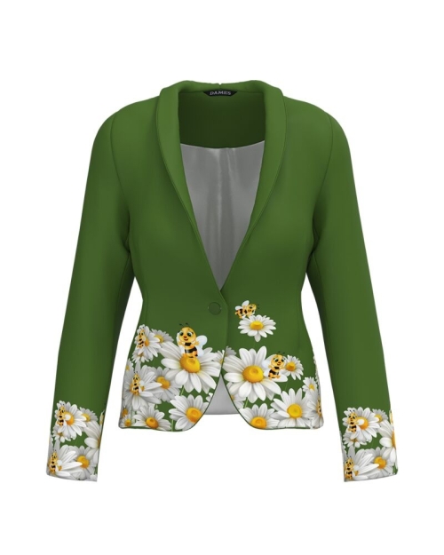 Sacou verde cambrat imprimat Albinute CMD4647