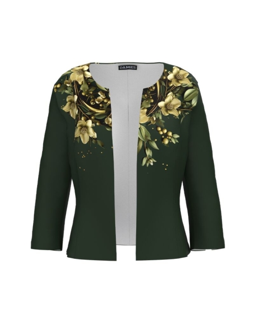 Sacou verde cambrat imprimat floral CMD4894 - Img 1