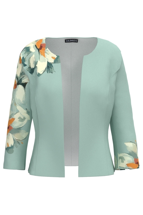 Sacou vernil cambrat imprimat floral