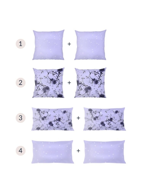 Set fete de perna decorative din catifea lila imprimate cu model floral CMD1726 - Img 2