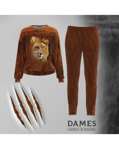 Bluza animal print tip hanorac din catifea CMD1385 - Img 2