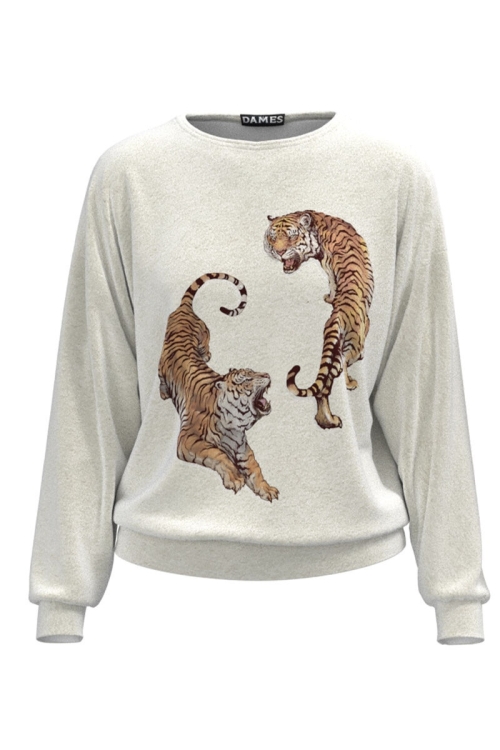 Bluza animal print tip hanorac din catifea CMD1394 - Img 3
