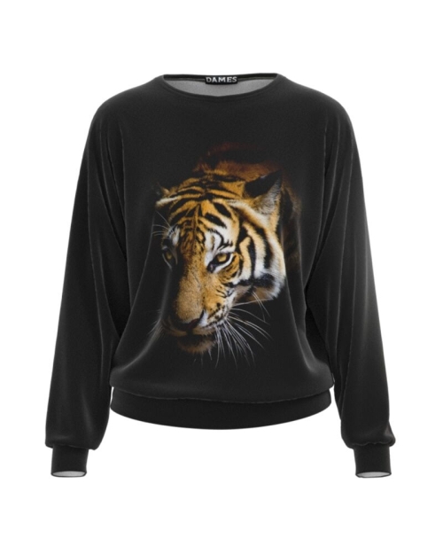 Bluza animal print tip hanorac din catifea CMD1399 - Img 1