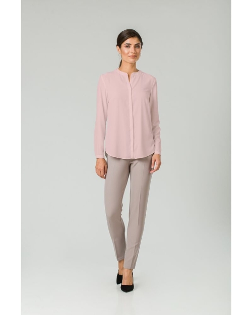 Bluza de dama roz cu guler tunica CMD1521 - Img 1