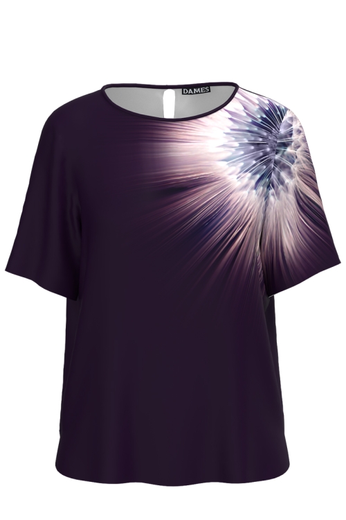 Bluza de vara in nuante de mov cu maneca scurta