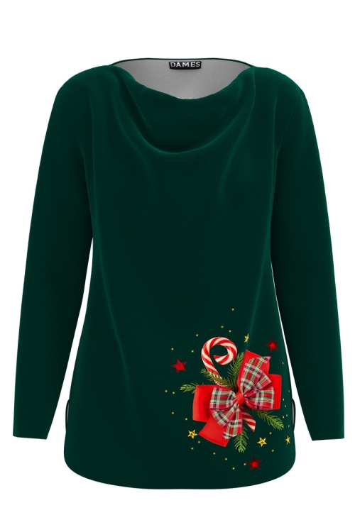 Bluza din catifea cu imprimeu Decoratiune