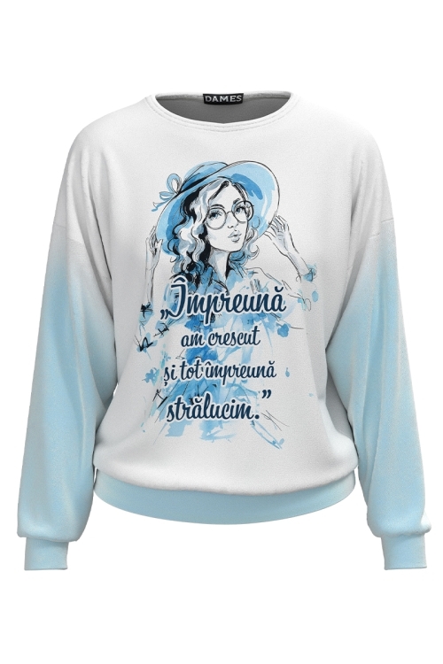 Bluza din catifea cu mesaj pentru Sora