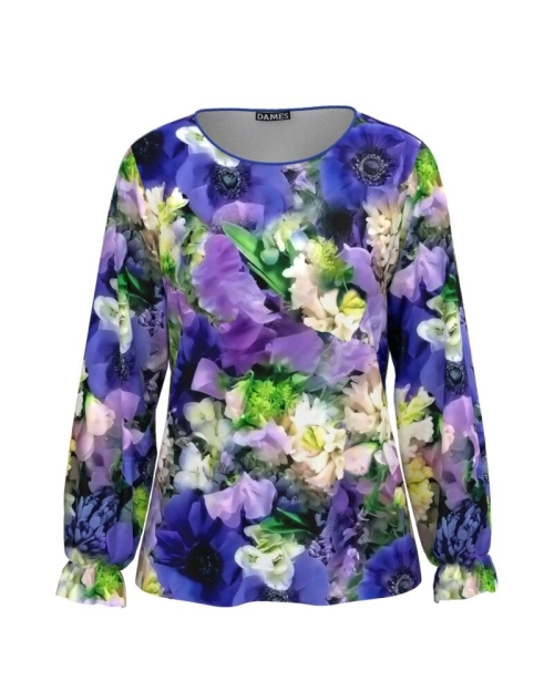 Bluza in nuante de mov imprimata cu model Anemone CMD4249
