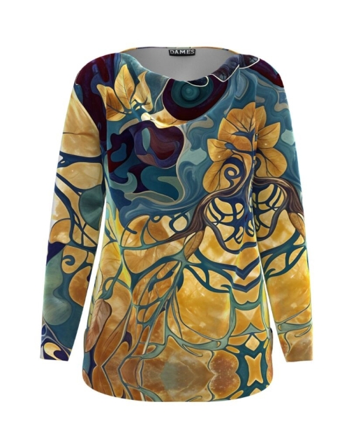 Bluza multicolora din catifea cu imprimeu floral CMD5453 AW24