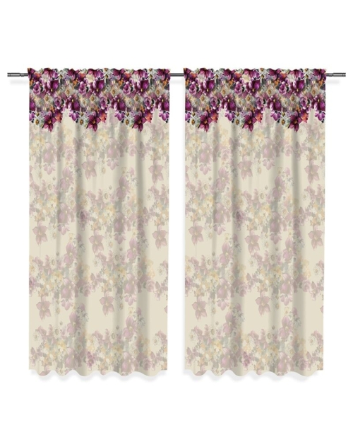 Draperie din satin imprimata cu model floral multicolor CMD1876 - Img 2