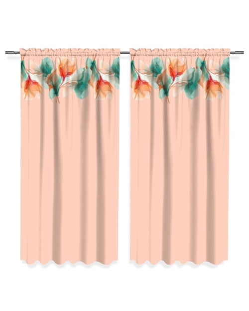 Draperie Peach Fuzz din satin cu model multicolor CMD5026 - Img 2