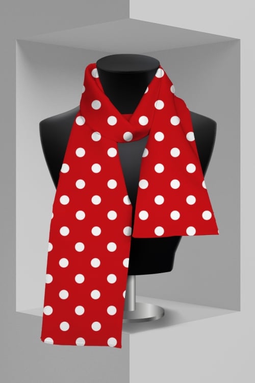 Esarfa rosie subtire imprimata buline AW24