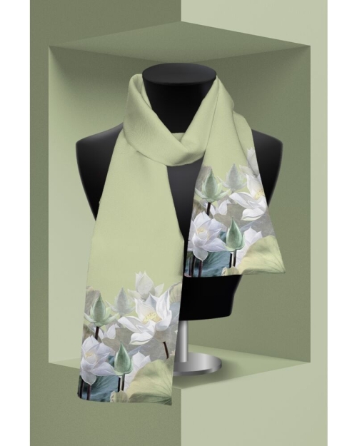 Esarfa vernil subtire imprimata cu model Floral CMD2296