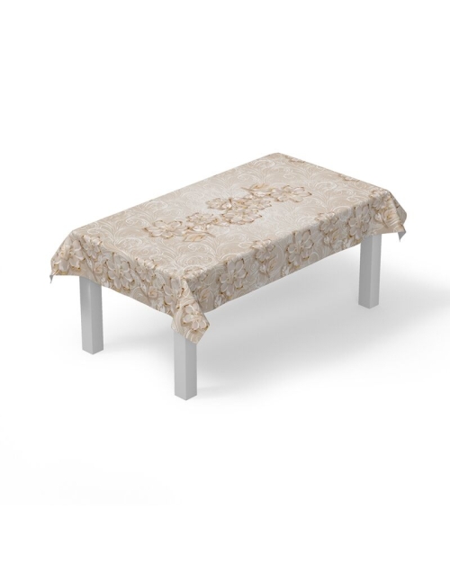 Fata de masa bej imprimata cu model floral CMD3161 - Img 2