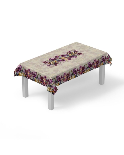 Fata de masa multicolora din satin imprimat cu model floral CMD1834 - Img 2