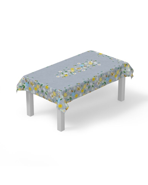Fata masa de Paste bleu din satin imprimat CMD2280 - Img 2