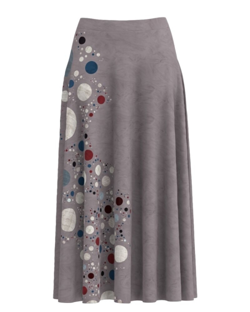 Fusta clos imprimata cu model geometric multicolor CMD3391
