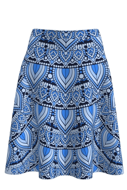 Fusta clos imprimata digital bleu Mandala A817BZ - Img 2