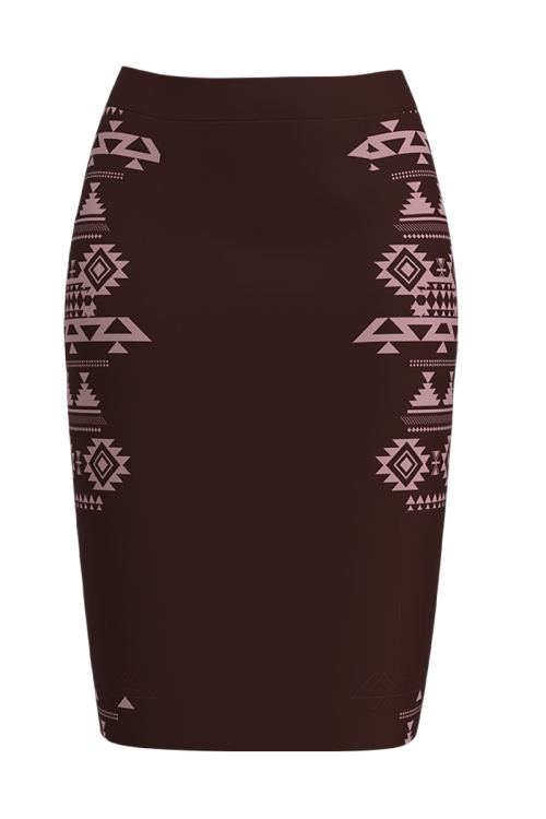 Fusta conica bordo imprimata cu model traditional