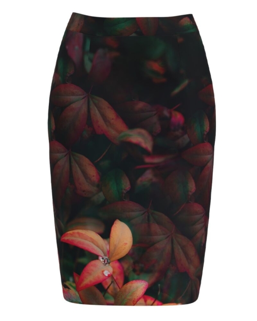 Fusta conica imprimata cu model floral CMD1145