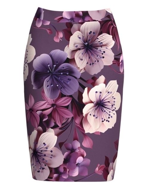 Fusta conica imprimata cu model floral