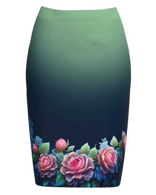 Fusta conica in degrade imprimata cu model floral CMD4155 - Img 1