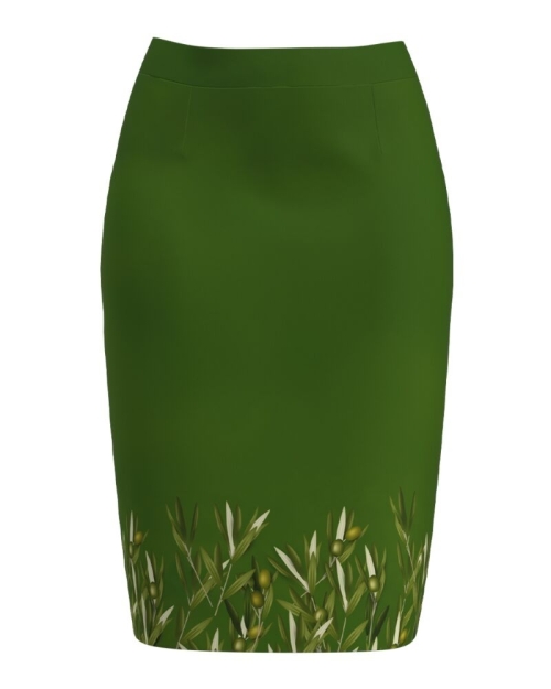 Fusta conica verde imprimata cu model ramuri de maslin CMD1177 - Img 1