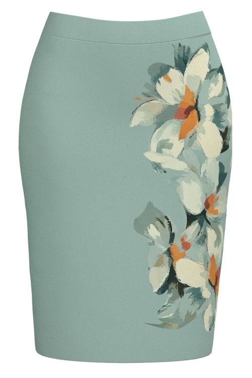 Fusta conica vernil imprimata floral