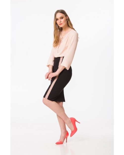 Fusta office neagra cu dunga decorativa A827N - Img 3