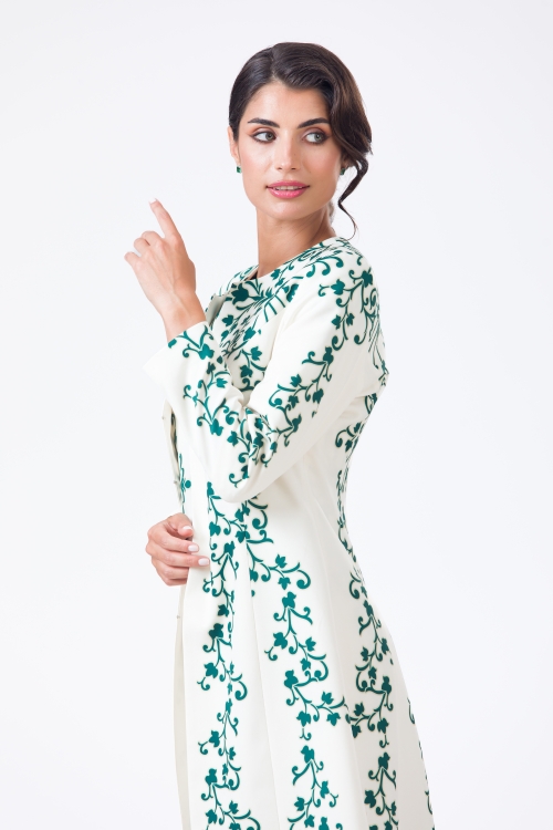 Pardesiu ivory subtire imprimat floral - Img 3