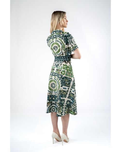 Rochie camasa cu maneca scurta imprimata gradinile Versailles SS24 - Img 3