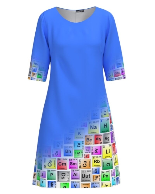 Rochie casual bleu imprimata digital Chimie CMD2572