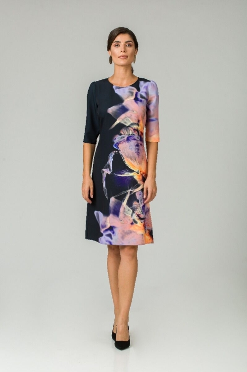 Rochie casual cu maneca imprimata digital floral Iris CMD199 - Img 9