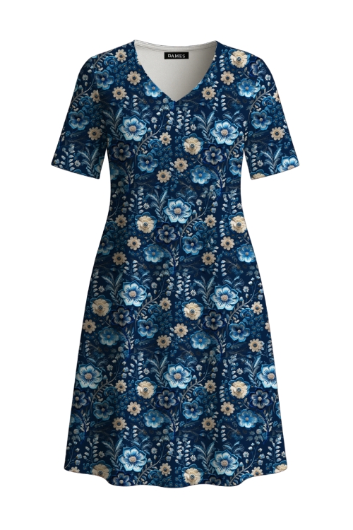 Rochie casual de vara cu buzunare imprimata floral
