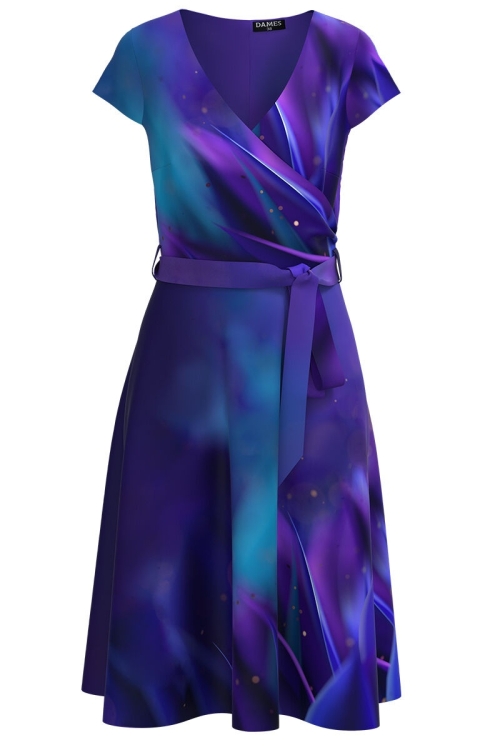 Rochie casual de vara cu maneca scurta imprimata cu model abstract CMD2640 - Img 2