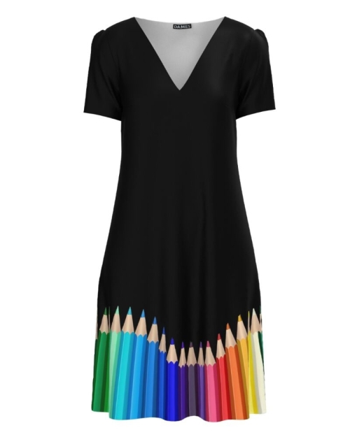 Rochie casual de vara imprimată Creioane colorate CMD4464