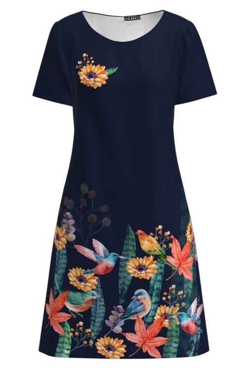 Rochie casual evazata imprimata digital Colibri CMD907 - Img 2
