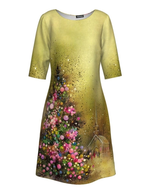 Rochie casual imprimata Christmas Tree CMD306 - Img 1